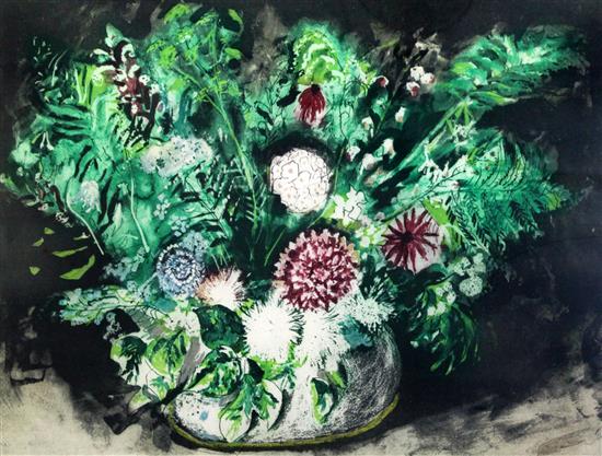 § John Piper (1903-1992) Dahlias and ferns, (Levinson 391) overall 17.75 x 23.25in.